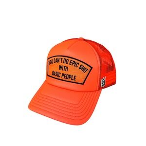 Cult of Individuality Bright Orange Mesh Trucker Hat One Size Snapnack